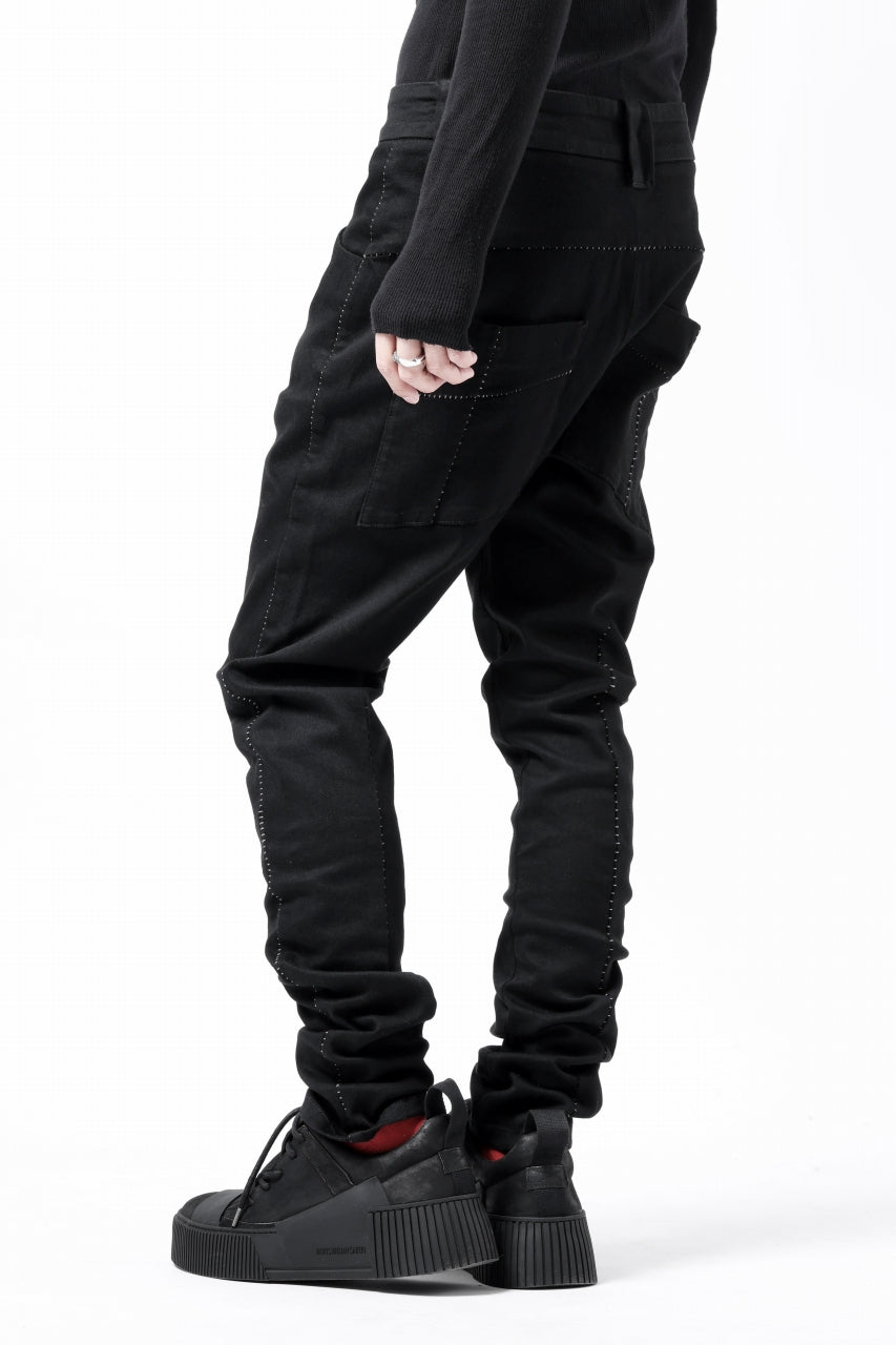 thom/krom SCAR-STITICHING DENIM PANTS / ONEWASH (BLACK)