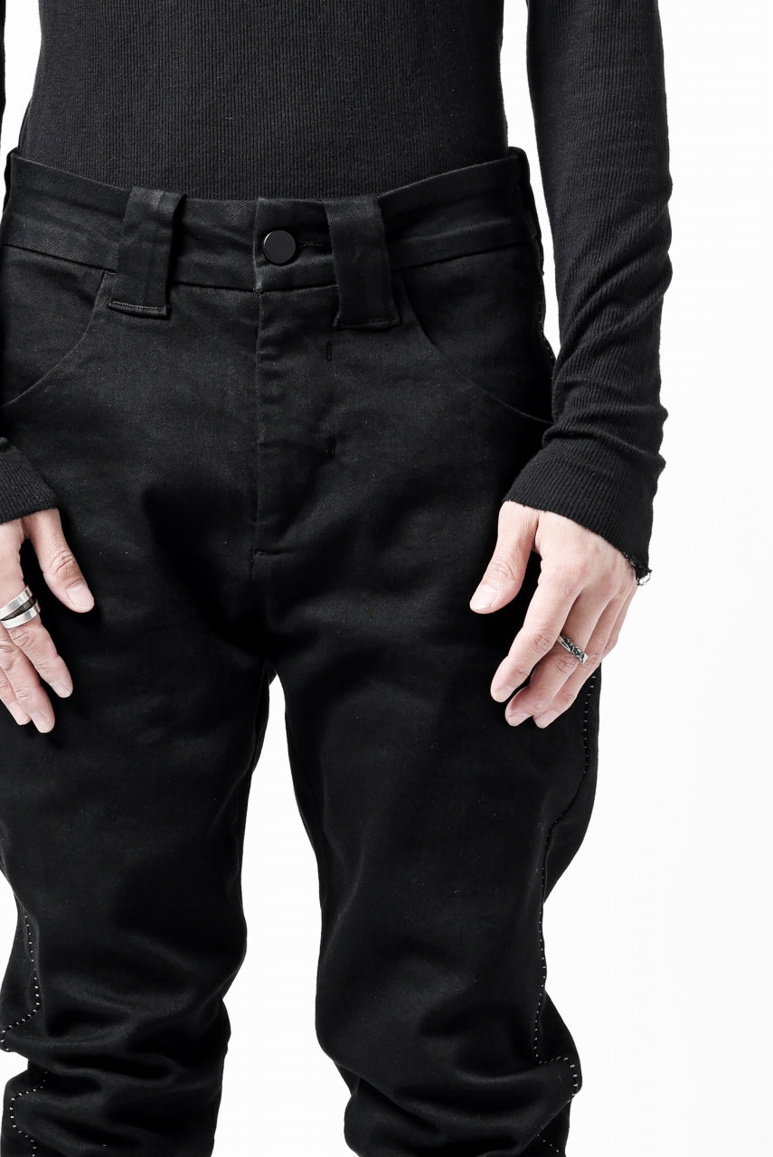 thom/krom SCAR-STITICHING DENIM PANTS / ONEWASH (BLACK)