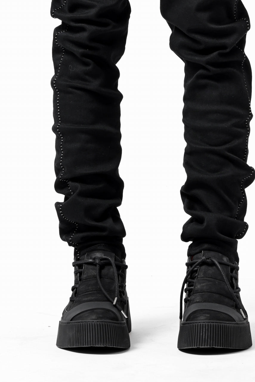 thom/krom SCAR-STITICHING DENIM PANTS / ONEWASH (BLACK)