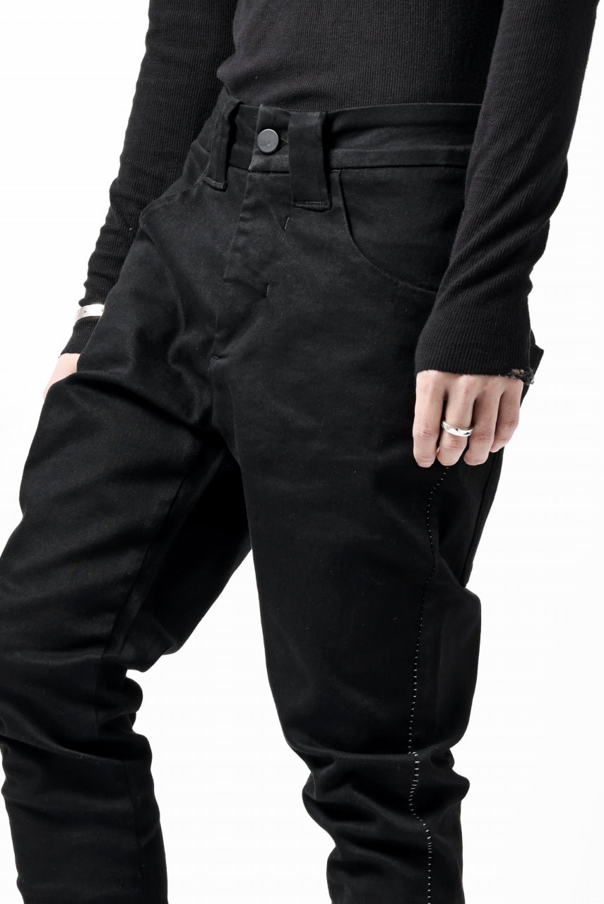 thom/krom SCAR-STITICHING DENIM PANTS / ONEWASH (BLACK)