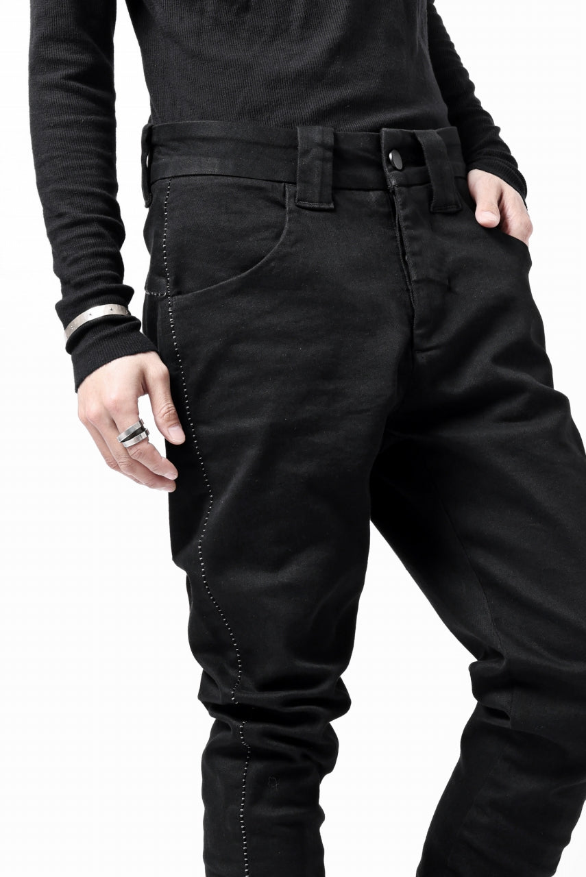 thom/krom SCAR-STITICHING DENIM PANTS / ONEWASH (BLACK)