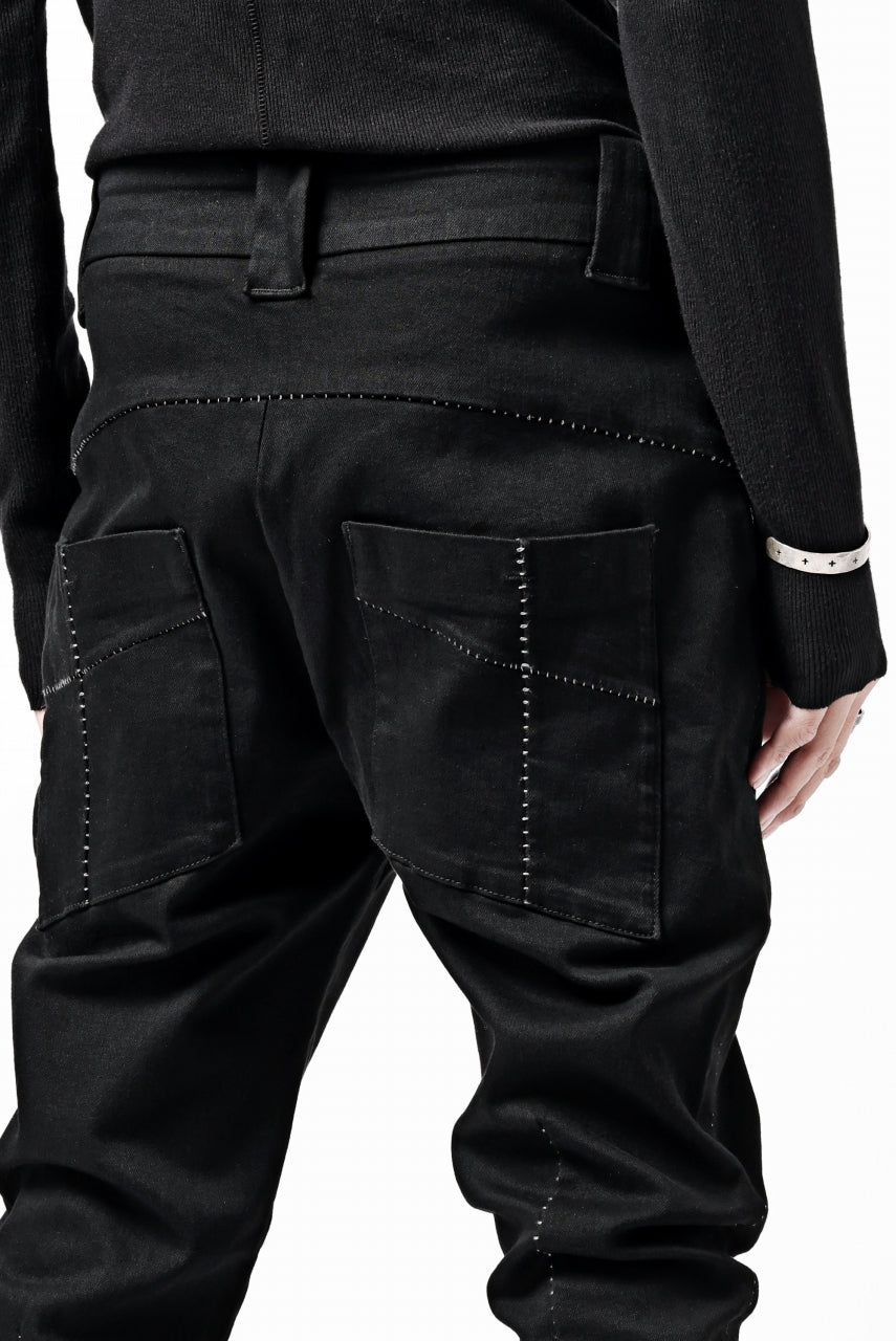 thom/krom SCAR-STITICHING DENIM PANTS / ONEWASH (BLACK)