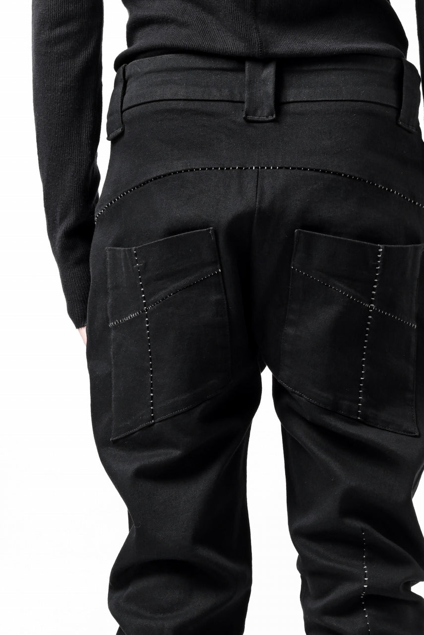 thom/krom SCAR-STITICHING DENIM PANTS / ONEWASH (BLACK)