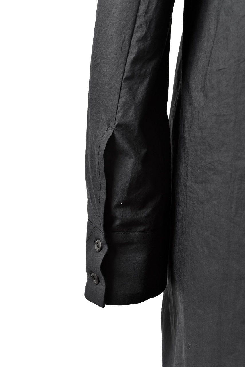 N/07 "MAUSK Detail" SLIT-SHOULDER LONG SHIRT (BLACK)