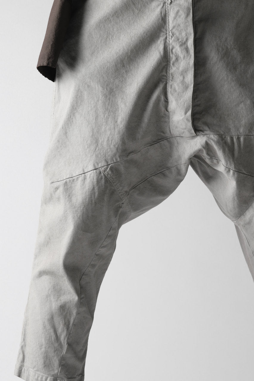 RUNDHOLZ DIP DROPCROTCH TAPERED PANTS / DYED COTTON TWILL (ZINC)