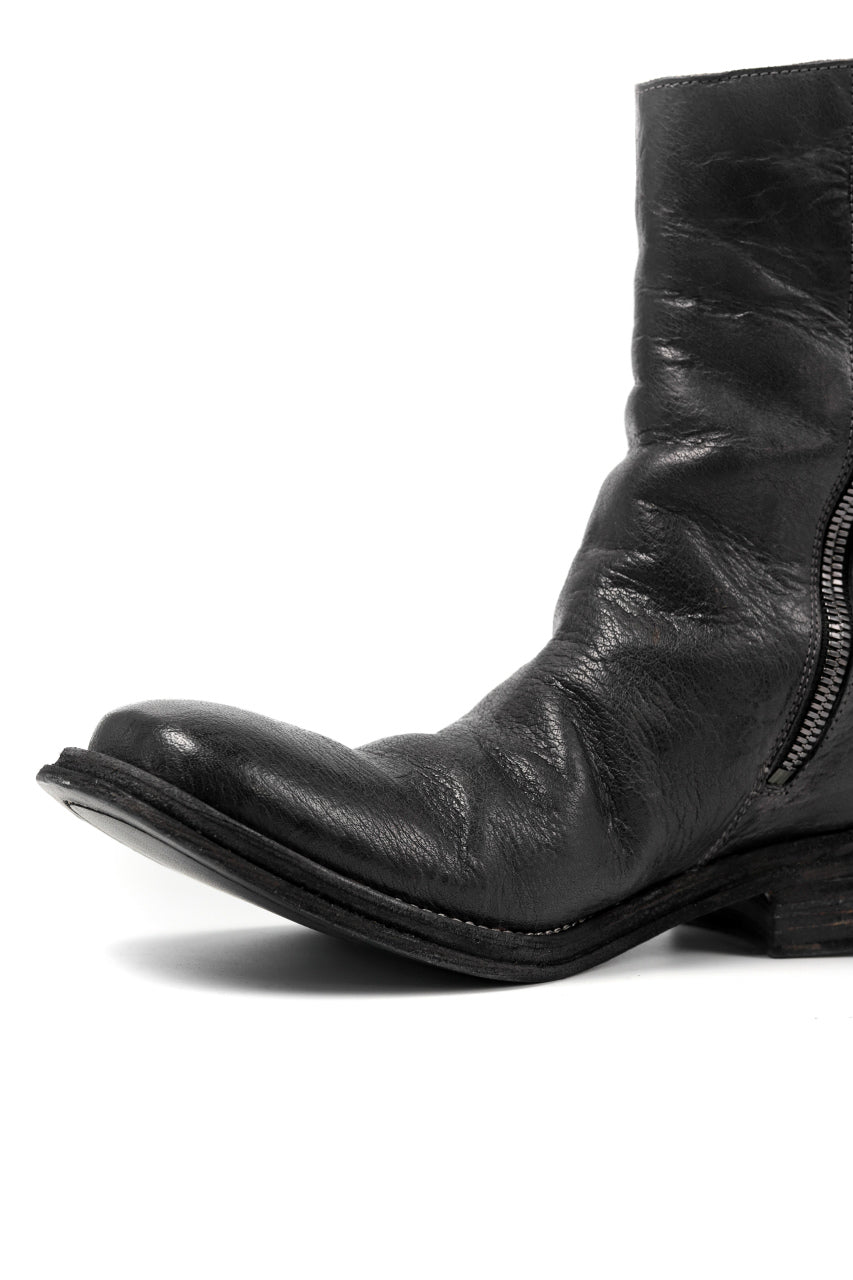 incarnation exclusive BUFFALO LEATHER HAND STITCH SIDE ZIP BOOTS (BLACK)