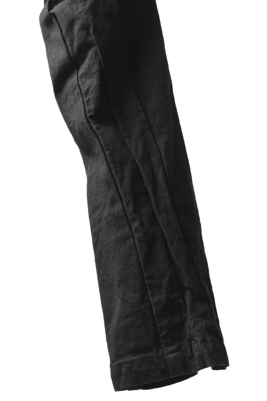 A.F ARTEFACT FITTED STRETCH LONG PANTS / COMBI FABRIC (BLACK)