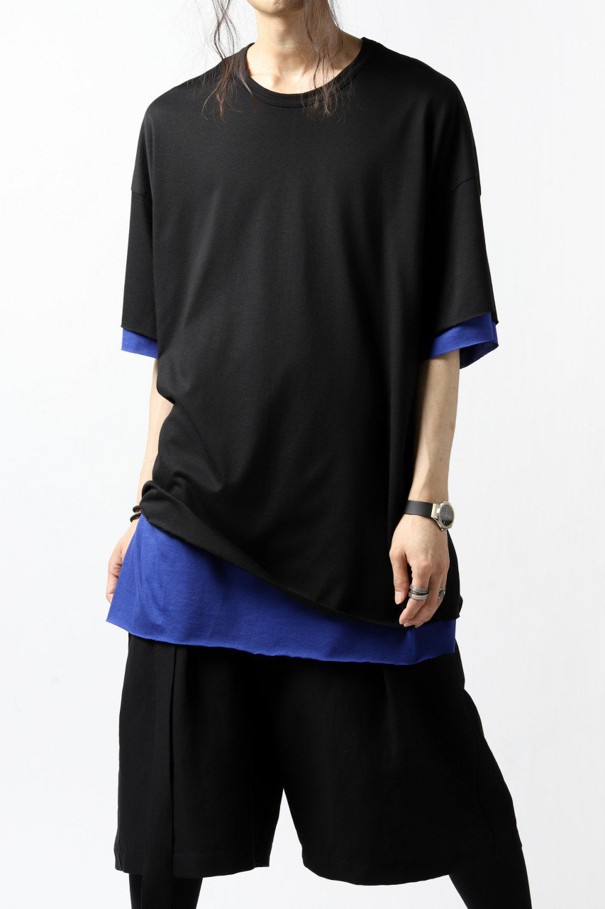 A.F ARTEFACT exclusive OVER SIZED LAYERED TEE (BLACK x NAVY)