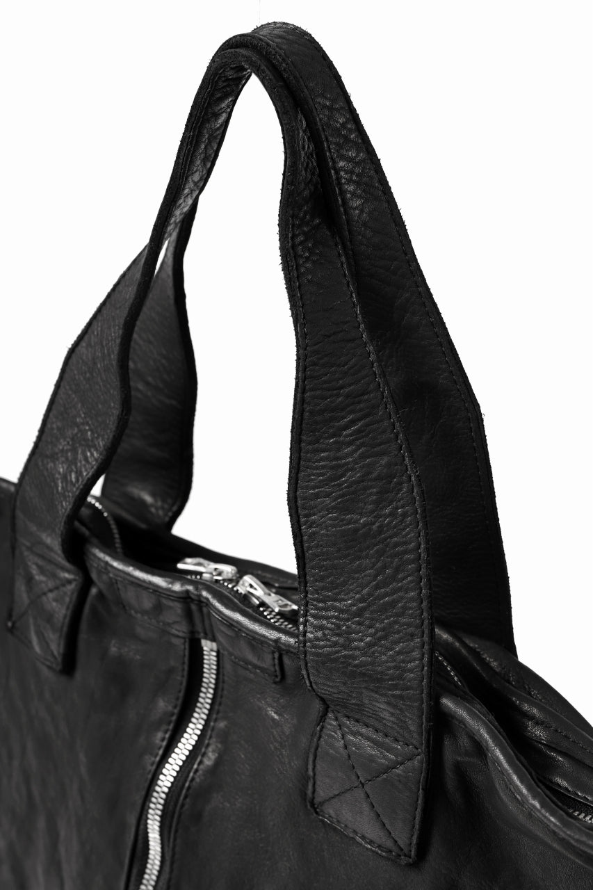 Load image into Gallery viewer, ISAMU KATAYAMA BACKLASH 2WAY ZIP BAG / ITALY SHOULDER OBJECT DYED (BLACK) ※