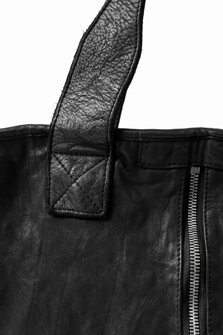 ISAMU KATAYAMA BACKLASH 2WAY ZIP BAG / ITALY SHOULDER OBJECT DYED (BLACK) ※