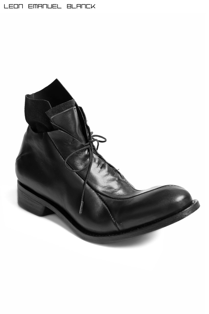 画像をギャラリービューアに読み込む, LEON EMANUEL BLANCK DISTORTION POINTED DERBY / GUIDI HORSE LEATHER (BLACK)