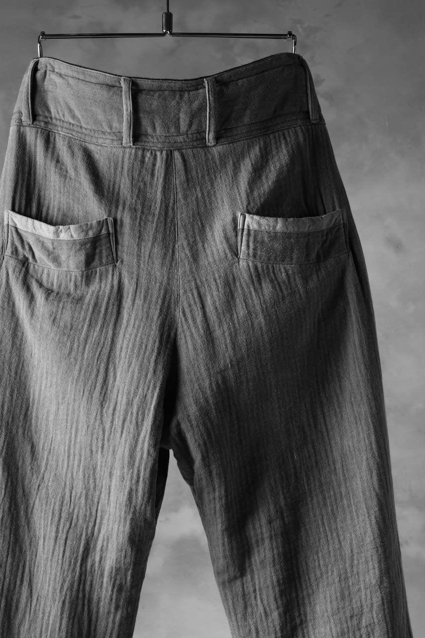 daska "d-11" double-face wide tapared pants / Nep wool+cotton (CHARCOAL BLACK)