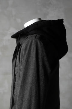 画像をギャラリービューアに読み込む, N/07 exclusive Combined Shirt-Jacket [ Stripe Denim×Fleecy Cotton ] (BLACK STRIPE x BLACK)
