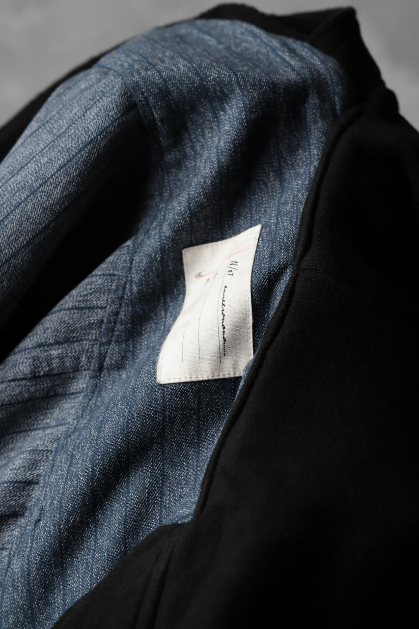 画像をギャラリービューアに読み込む, N/07 exclusive Combined Shirt-Jacket [ Stripe Denim×Fleecy Cotton ] (INDIGO STRIPE x BLACK)