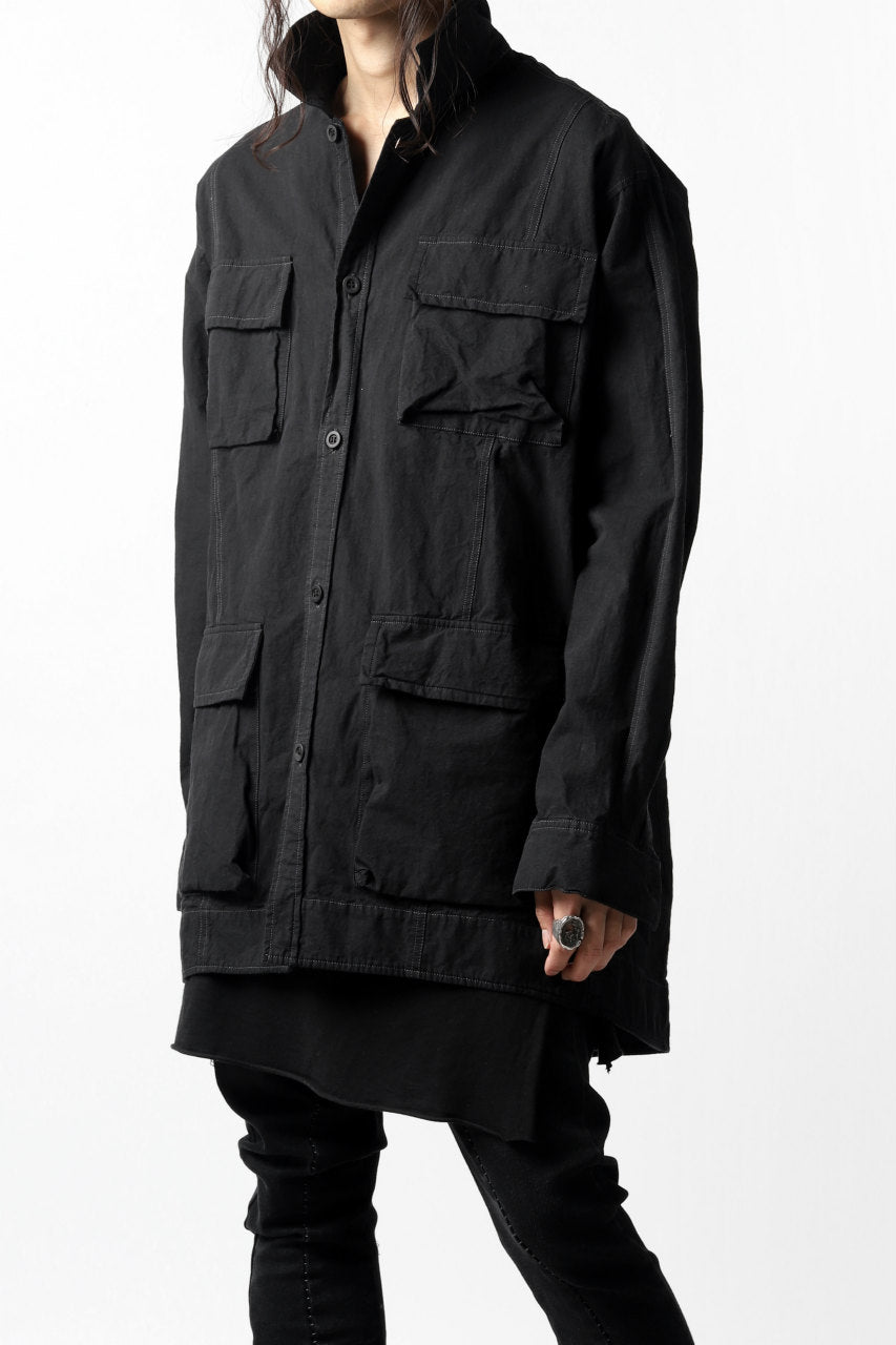 A.F ARTEFACT MILITARY COVER ALL SHIRT-JKT (BLACK)