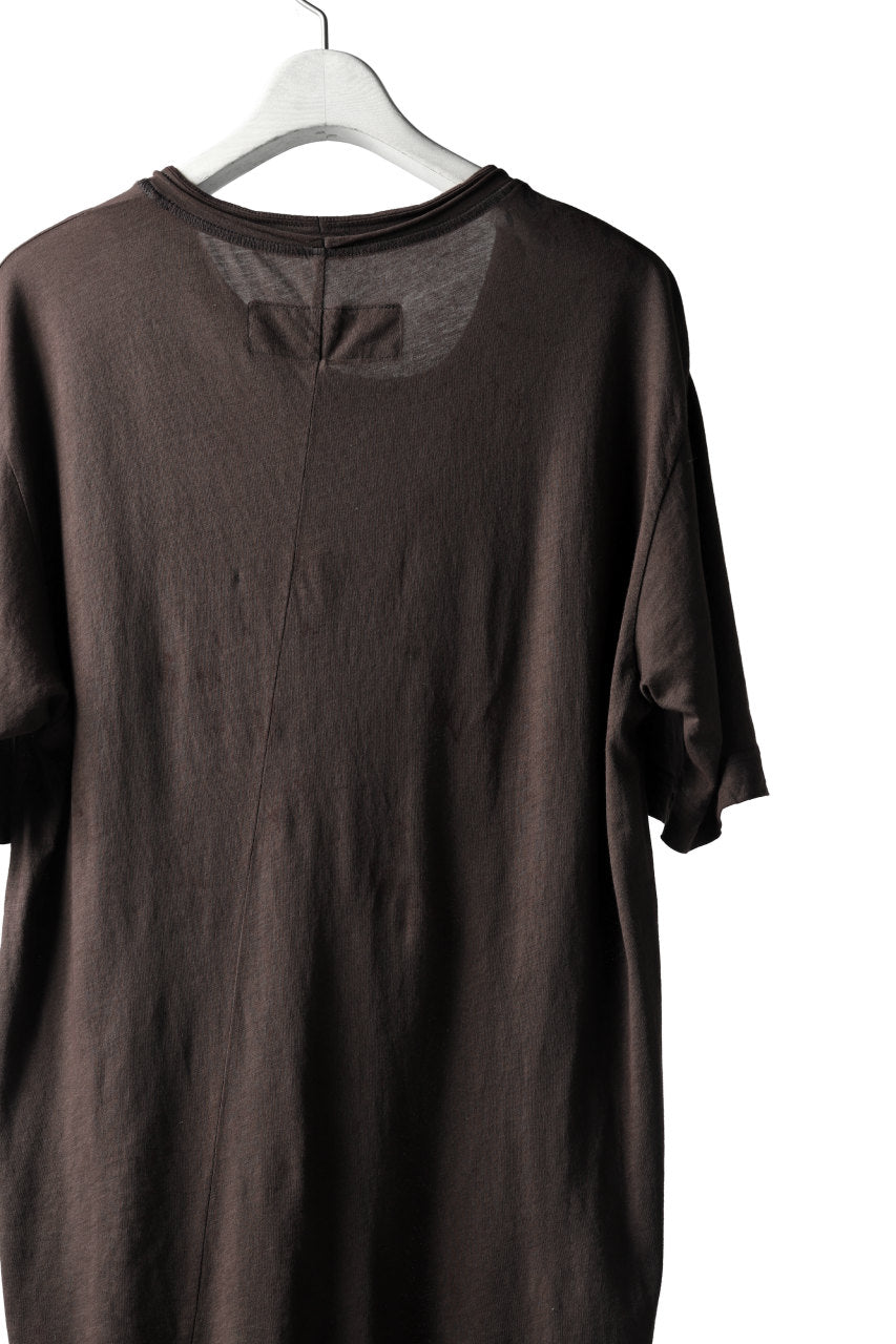 RUNDHOLZ DIP DISTORTED NECK T-SHIRT / DYED L.JERSEY (RUST)
