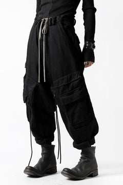 画像をギャラリービューアに読み込む, A.F ARTEFACT HEAVY CROTCH CARGO PANTS / LOW COUNT DENIM (BLACK)