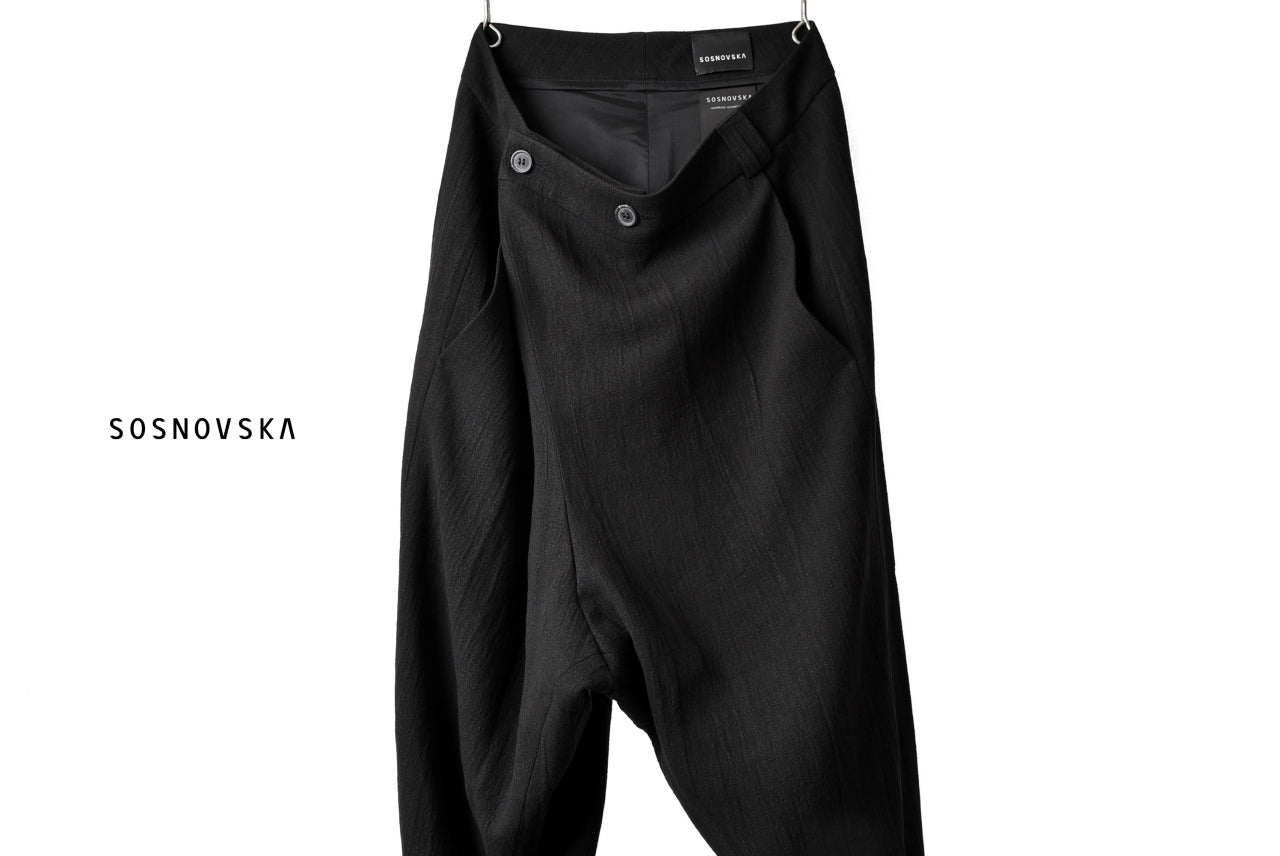 SOSNOVSKA exclusive CRUMPLED PANTS (BLACK)