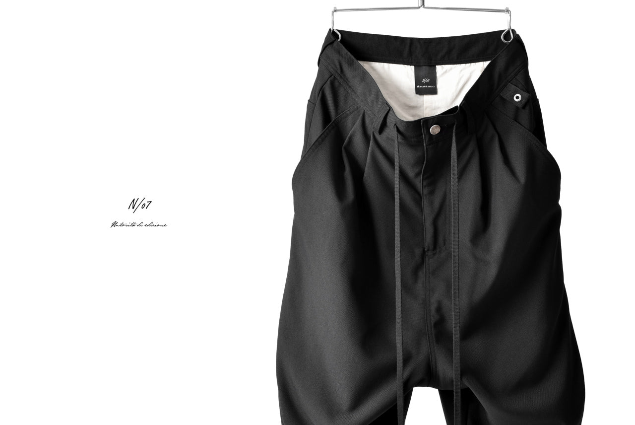 N/07 exclusive Three Dimensional Wide Pants Tuck/Dart Detail (BLACK)