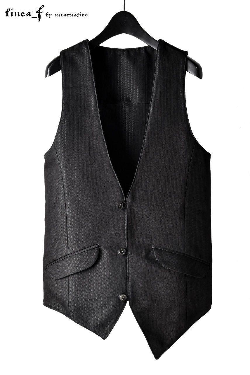 Load image into Gallery viewer, LINEA_F by incarnation 3B VEST / STRIPE STETCH LINED