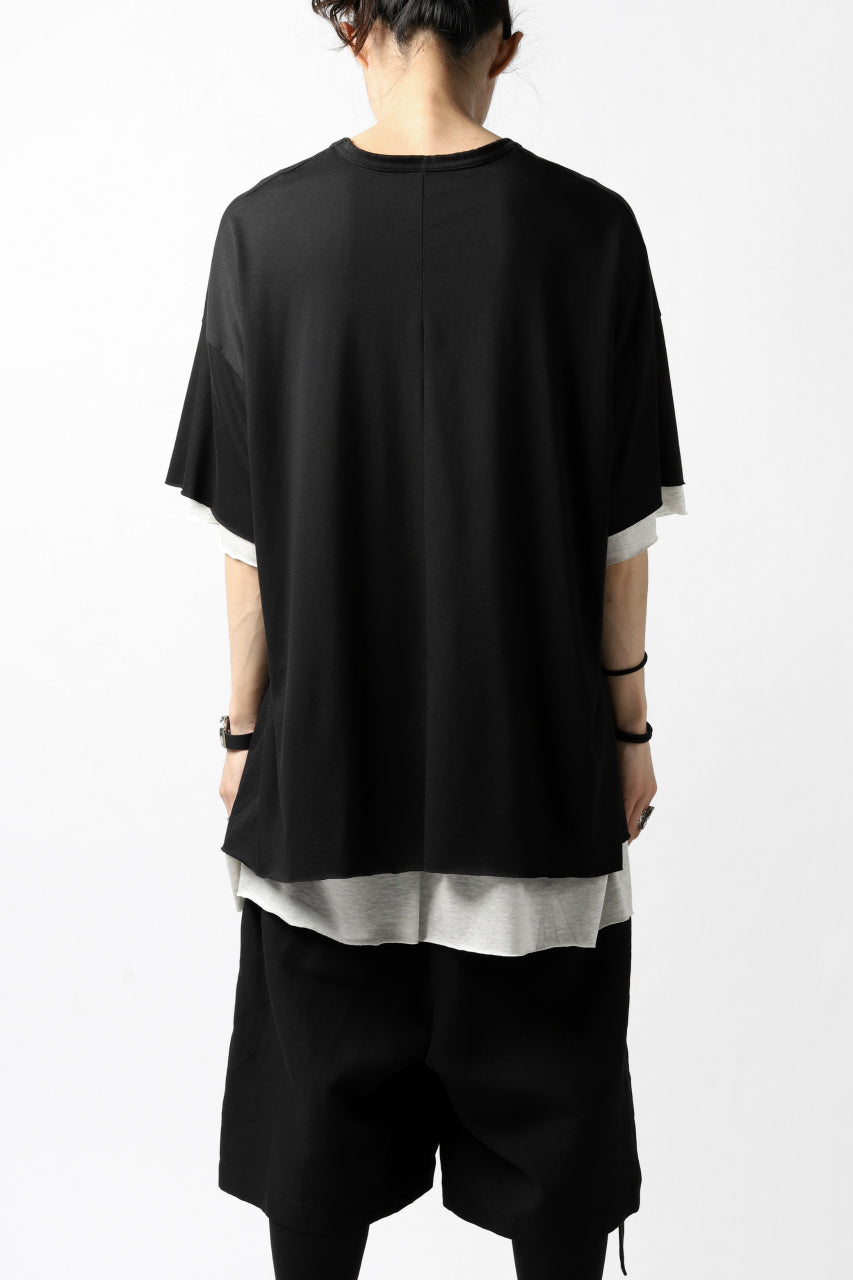 A.F ARTEFACT exclusive OVER SIZED LAYERED TEE (BLACK x L.GREY)
