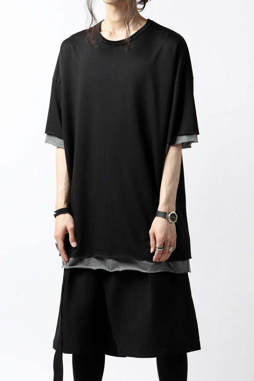 A.F ARTEFACT exclusive OVER SIZED LAYERED TEE (BLACK x GREY)