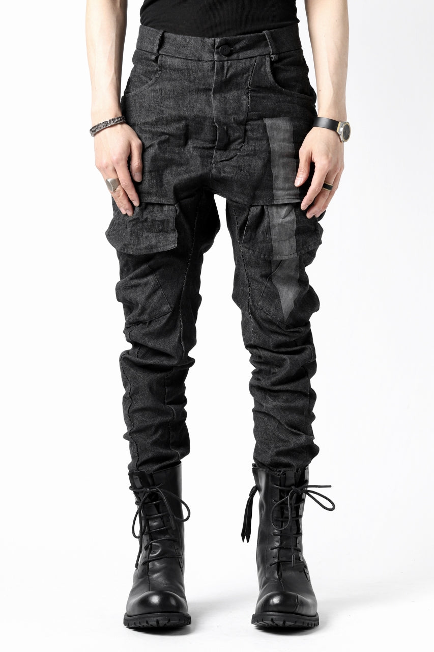 masnada LINED CARGO POCKET PANT / UN DENIM ELASTICIZZATO LAVATO