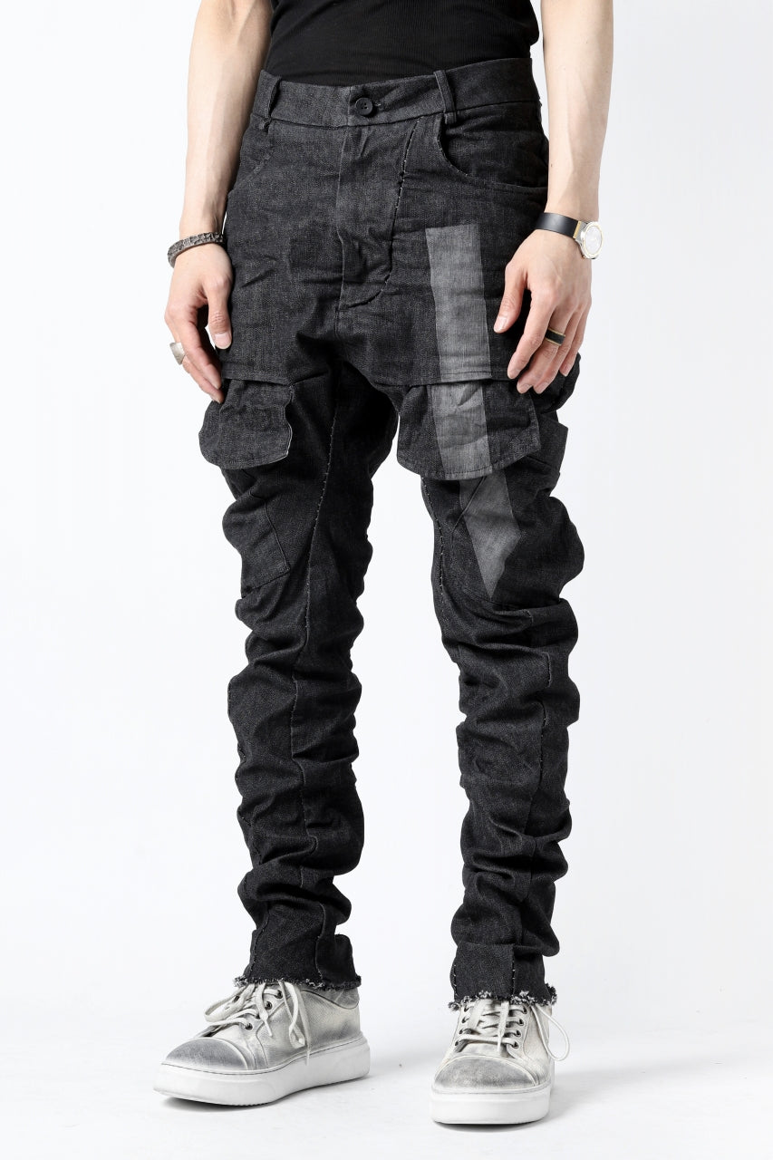 masnada LINED CARGO POCKET PANT / UN DENIM ELASTICIZZATO LAVATO