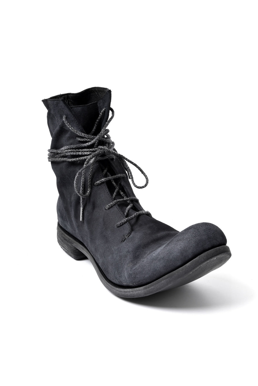 A DICIANNOVEVENTITRE A1923 LACE UP BOOTS 045 / KANGAROO REVERSED (NERO / BLUE BLACK)
