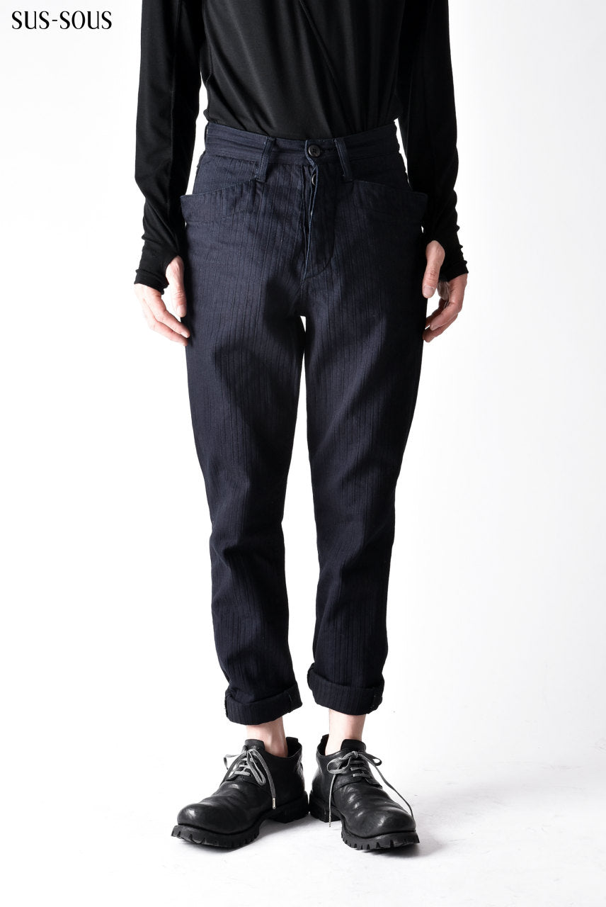 Load image into Gallery viewer, sus-sous horseman slim trousers with zukku (INDIGO)