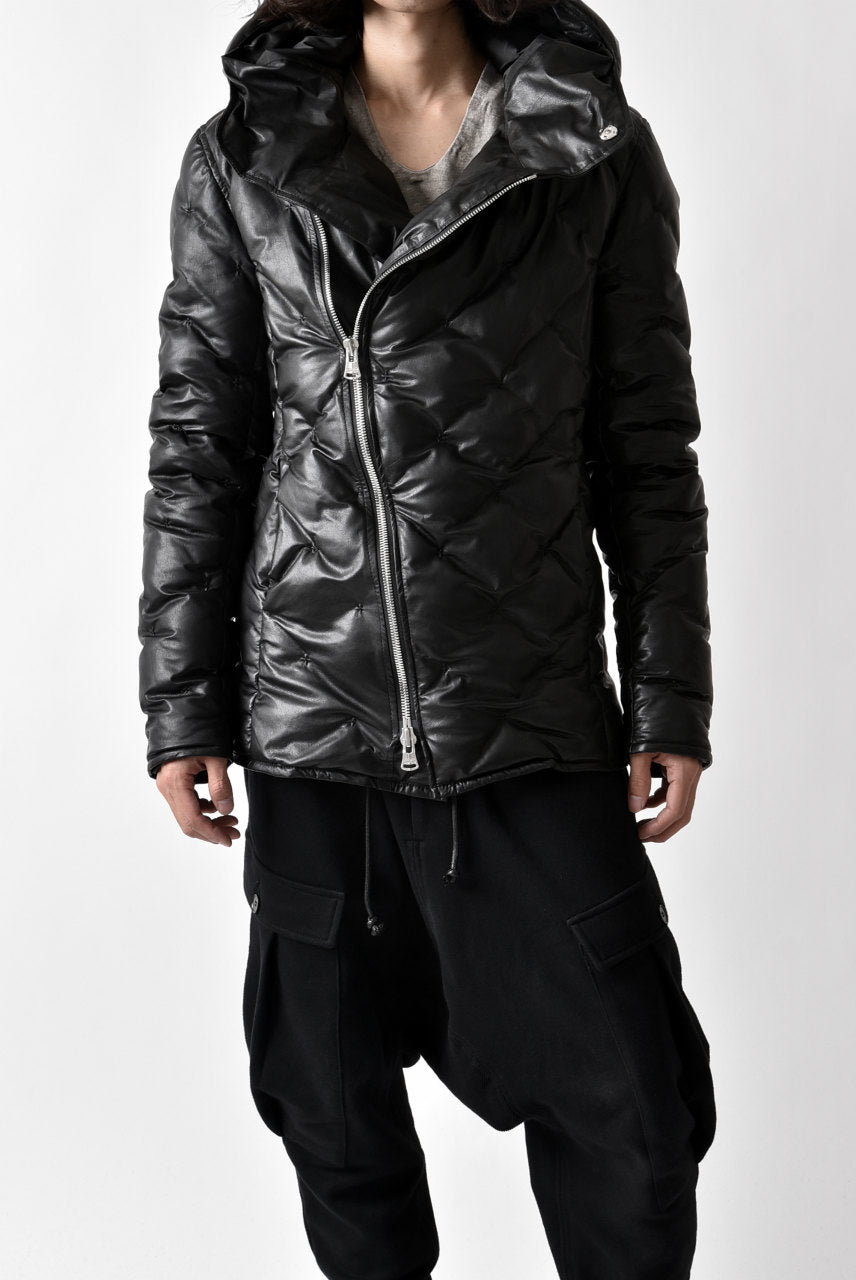 ISAMU KATAYAMA BACKLASH HOODED DOWN JACKET / [KANGAROO LEATHER / POLAND WHITE GOOSE] (BLACK)