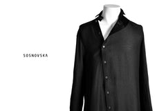 画像をギャラリービューアに読み込む, SOSNOVSKA DIAGONAL FLY LONG SHIRT (BLACK)