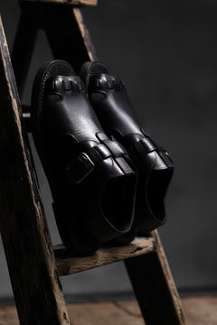 Load image into Gallery viewer, sus-sous sandal shoes / italy oiled cow leather *hand dyed (BLACK BROWN)