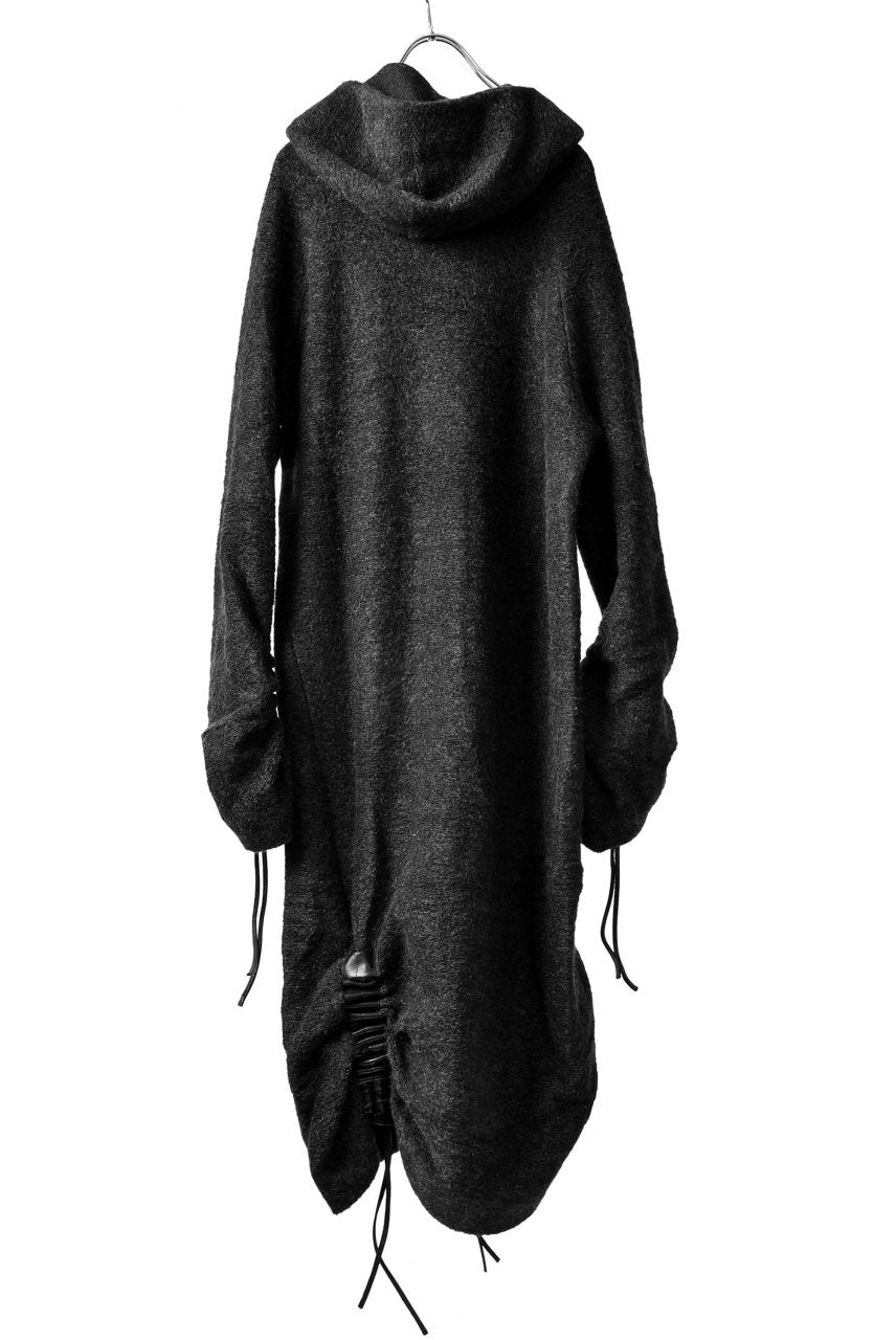 画像をギャラリービューアに読み込む, SOSNOVSKA DRAPED COCOON LONGSLEEVE HOODIE KNIT (DARK GREY)