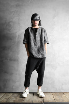 Load image into Gallery viewer, N/07 exclusive Henley Tunica Top [ Pure Linen Weave ] (BLACK)