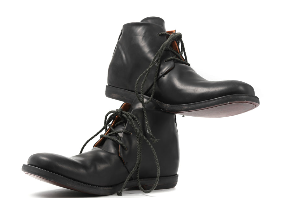 画像をギャラリービューアに読み込む, incarnation exclusive HORSE SHELL CORDOVAN 3 HOLES CHACKER BOOTS (BLACK)