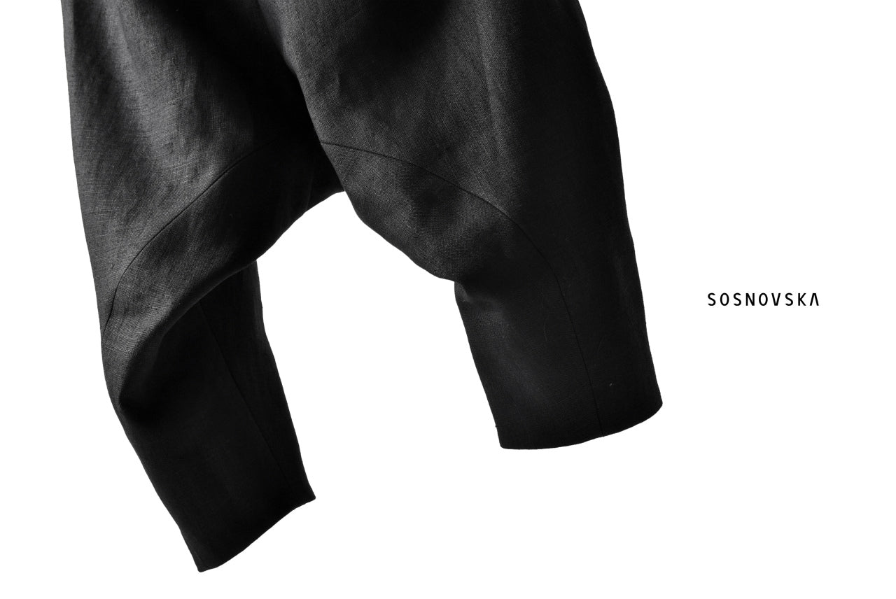SOSNOVSKA exclusive CLOWN STYLE LINEN PANTS (BLACK)