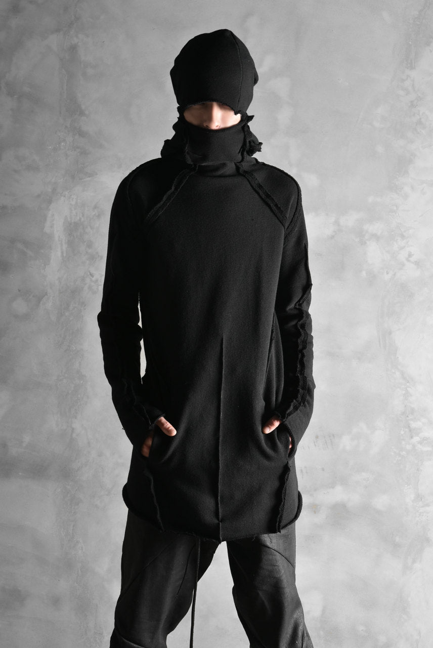 Load image into Gallery viewer, LEON EMANUEL BLANCK FORCED HOODED PULLOVER / LOOP RIB (BLACK)