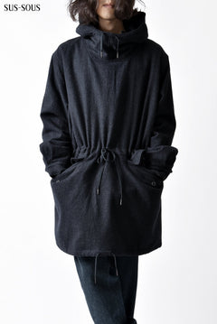 sus-sous anorak middle coat / sharkskin wool (DEEP NAVY) – LOOM OSAKA