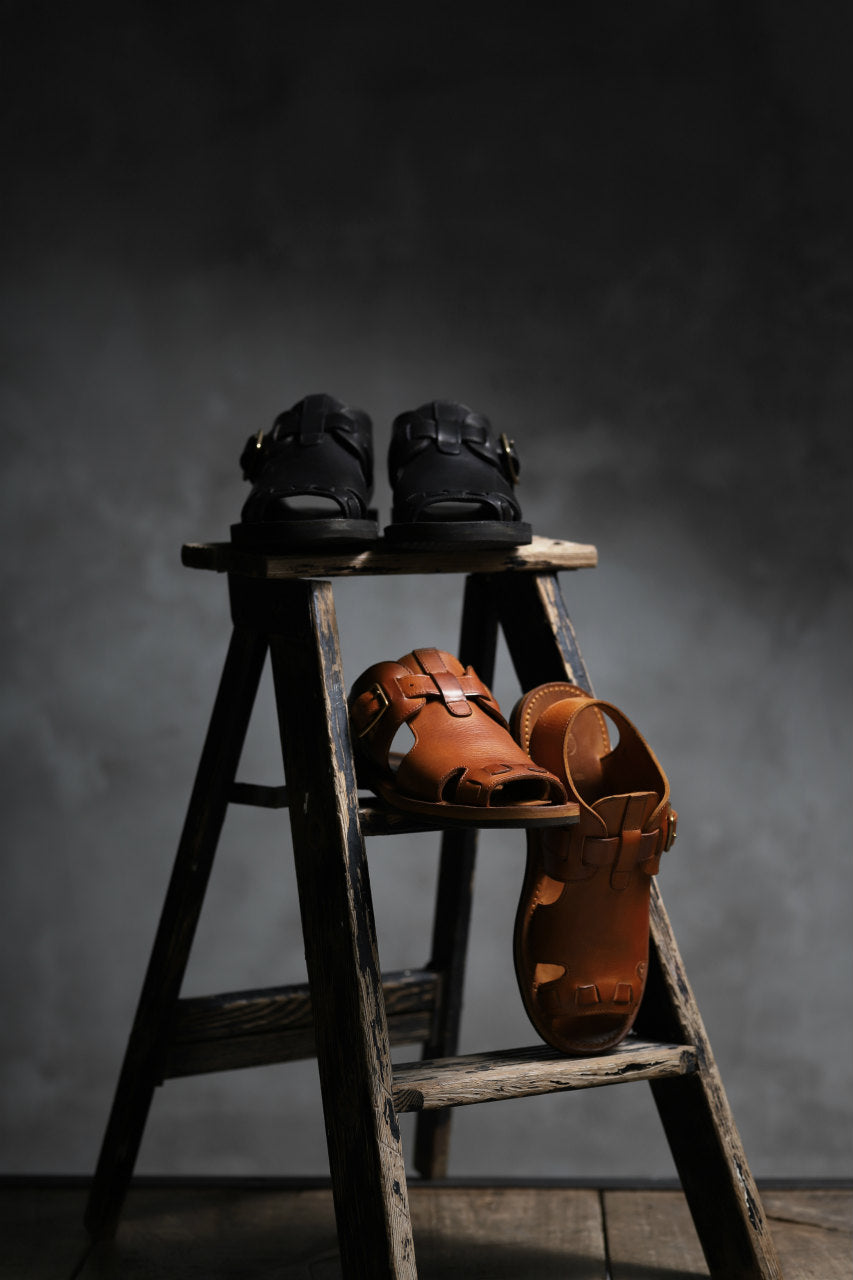 画像をギャラリービューアに読み込む, sus-sous sandal shoes / italy oiled cow leather *hand dyed (BLACK BROWN)