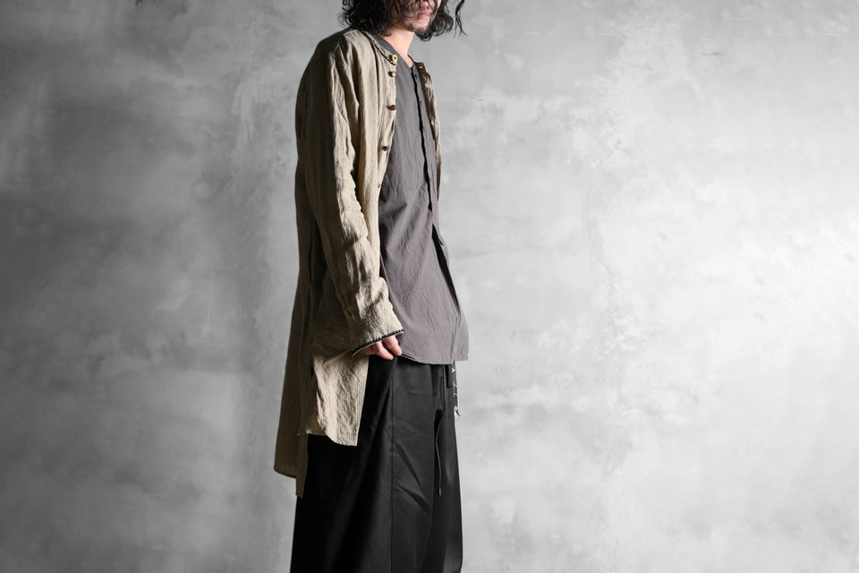 Load image into Gallery viewer, KLASICA SABRON HALF BUTTON PULLOVER SHIRT / TYPE-WRITER CLOTH (MOSS)