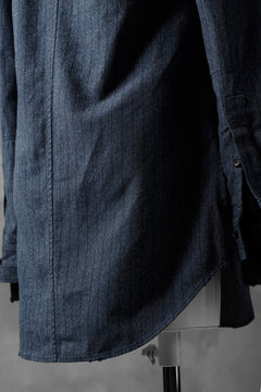 画像をギャラリービューアに読み込む, N/07 exclusive Combined Shirt-Jacket [ Stripe Denim×Fleecy Cotton ] (INDIGO STRIPE x BLACK)