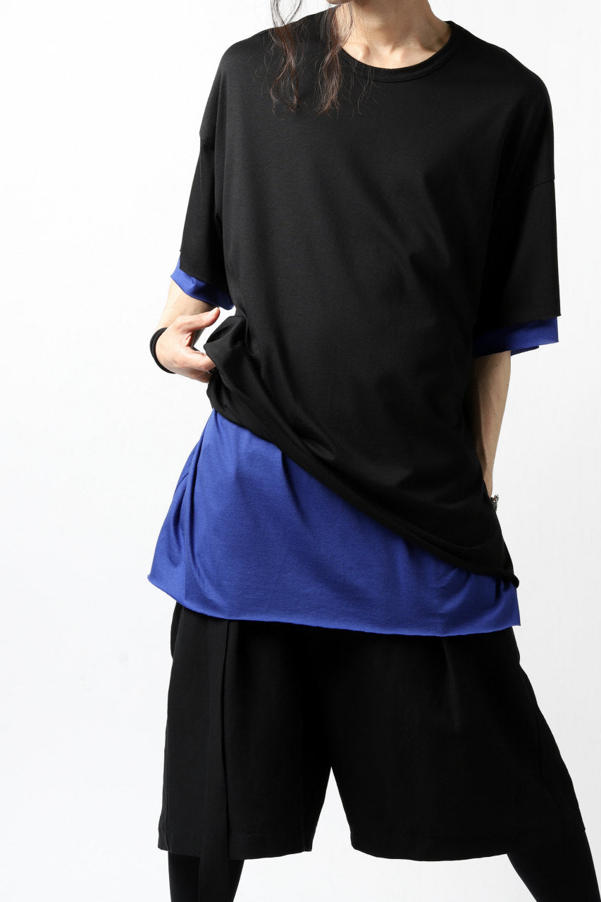 A.F ARTEFACT exclusive OVER SIZED LAYERED TEE (BLACK x NAVY)