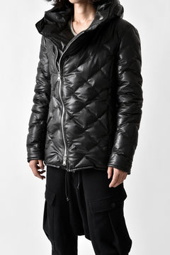 画像をギャラリービューアに読み込む, ISAMU KATAYAMA BACKLASH HOODED DOWN JACKET / [KANGAROO LEATHER / POLAND WHITE GOOSE] (BLACK)