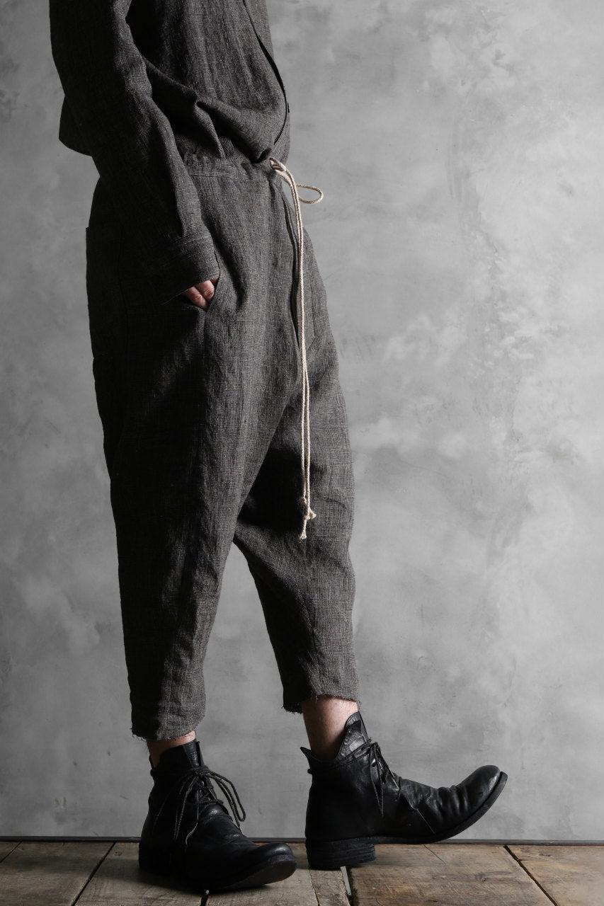 AVIALAE exclusive DROPCROTCH TROUSERS / LINEN (GLEN CHECK)