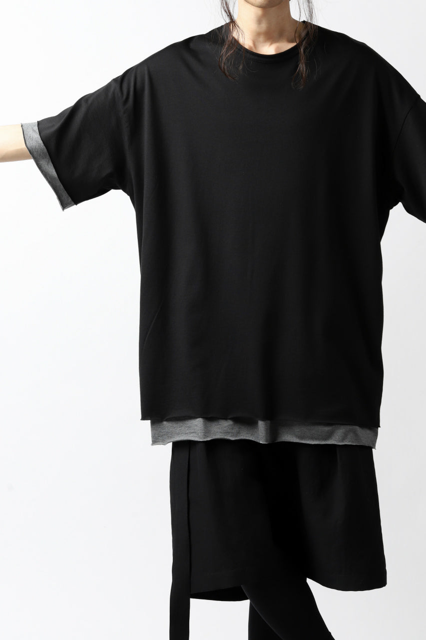 A.F ARTEFACT exclusive OVER SIZED LAYERED TEE (BLACK x GREY)