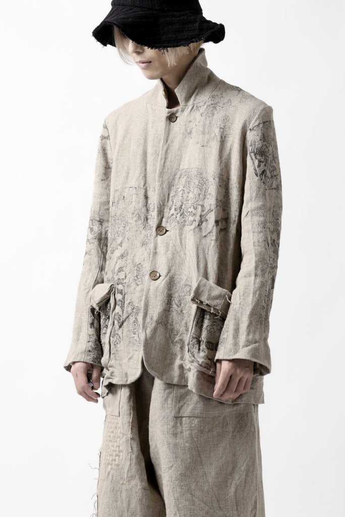 Load image into Gallery viewer, YUTA MATSUOKA 2B print jacket / safiran linen (ecru)