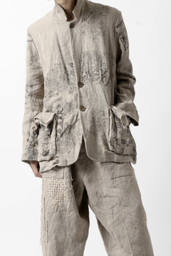 画像をギャラリービューアに読み込む, YUTA MATSUOKA 2B print jacket / safiran linen (ecru)