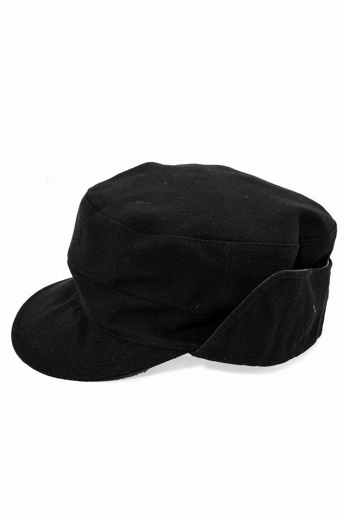 N/07 cap [cotton/wool doddy tweed | earmuff] (BLACK)