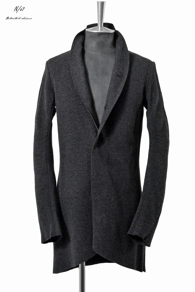 N/07  middle coat "tunicam" [stretch knit melton | hi neck anatomy] (GREY)